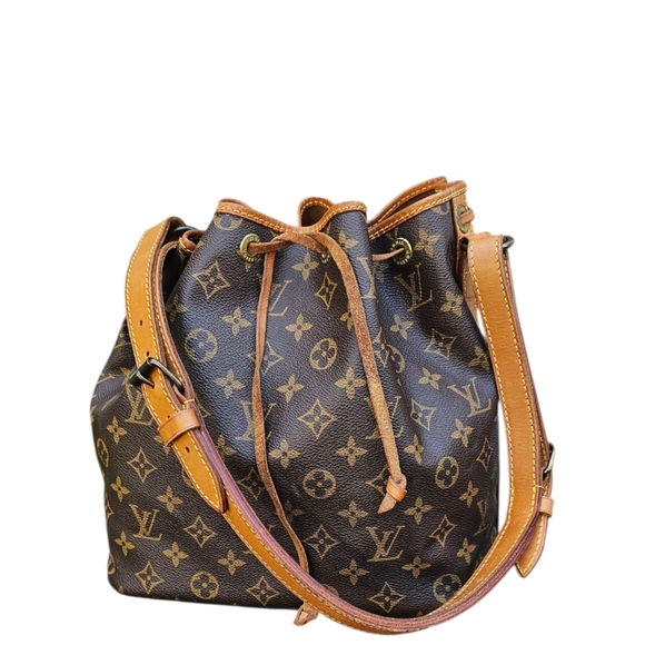 Louis Vuitton Bag Noe Brown Petit Monogram Drawstring Shoulder - Picture 1 of 16